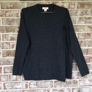 Peck & Peck sweater | 100% cashmere sweater | charcoal grey